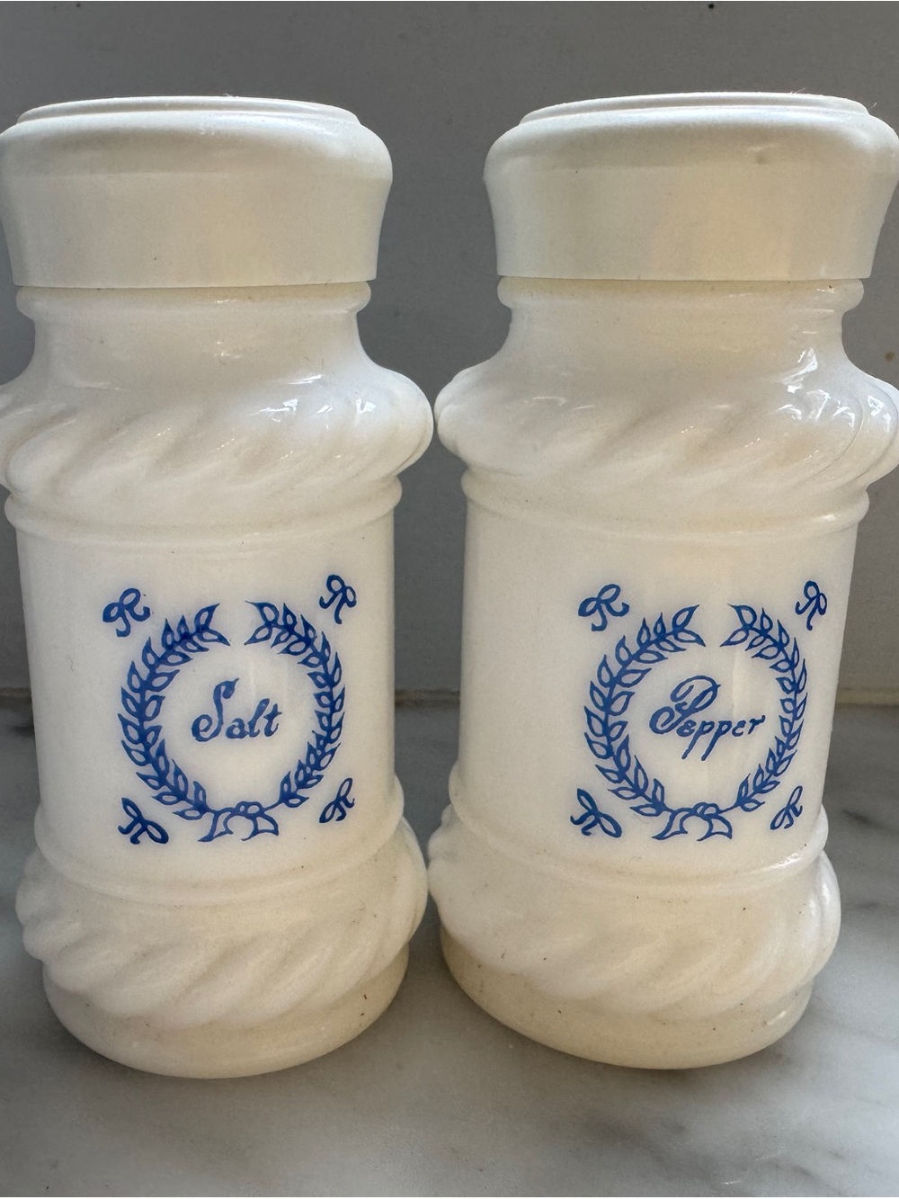 Vintage White Milk Glass Salt and Pepper Shakers Federal Glass/Anchor Hocking